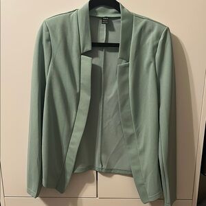 Mint Green Open Front Blazer